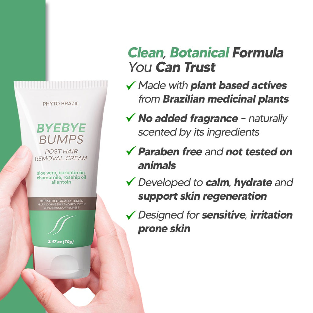 Bye Bye Bumps Post Hair Removal Cream – Soothes Razor Bumps & Redness, Brazilian Botanical Formula, 2.47 oz